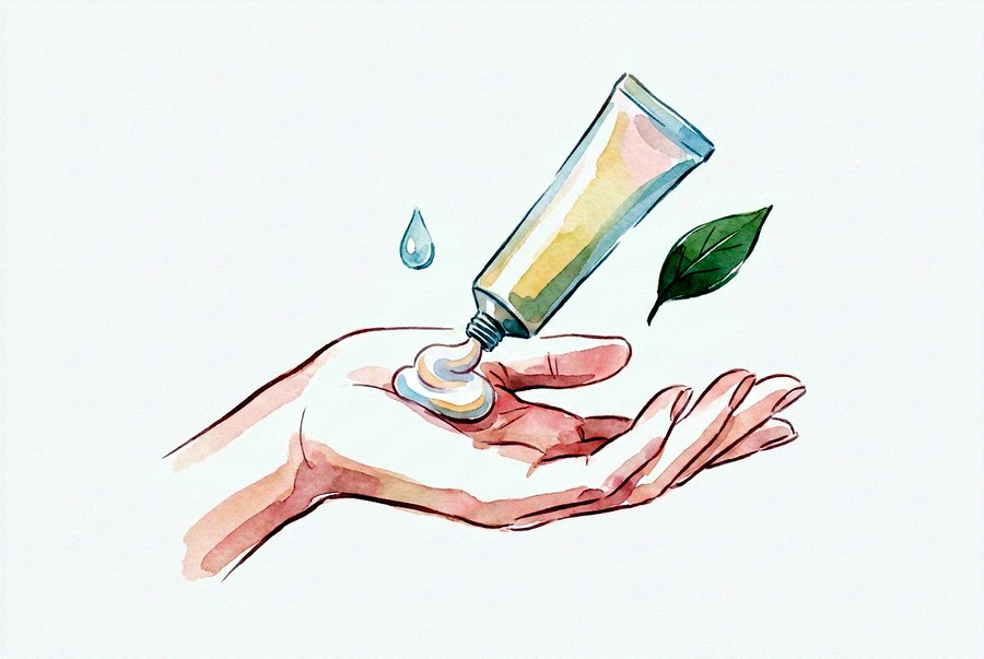 皮膚・目の水彩イラスト