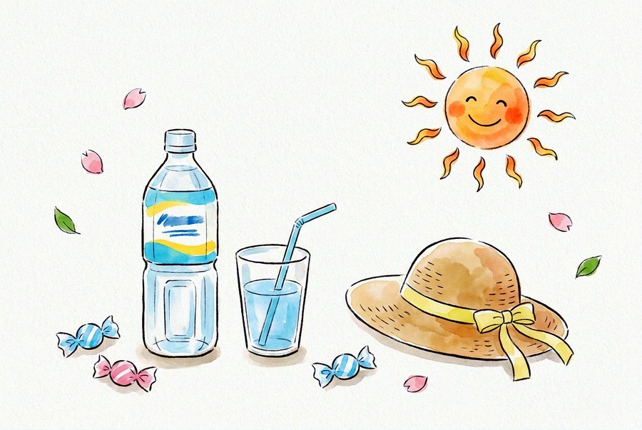 季節の健康の水彩イラスト