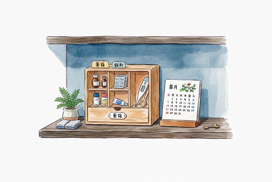 飲み方・保管の水彩イラスト