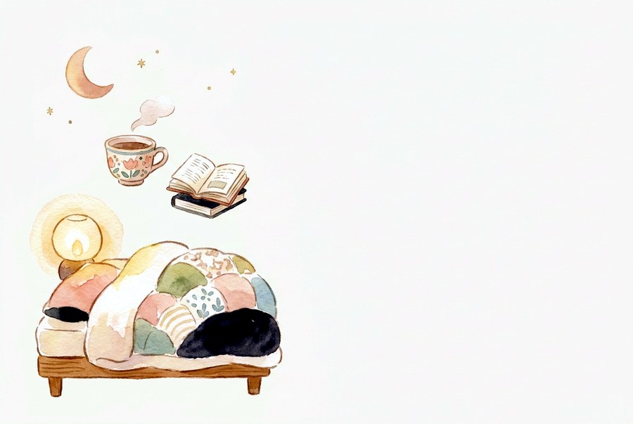 こころ・睡眠の水彩イラスト