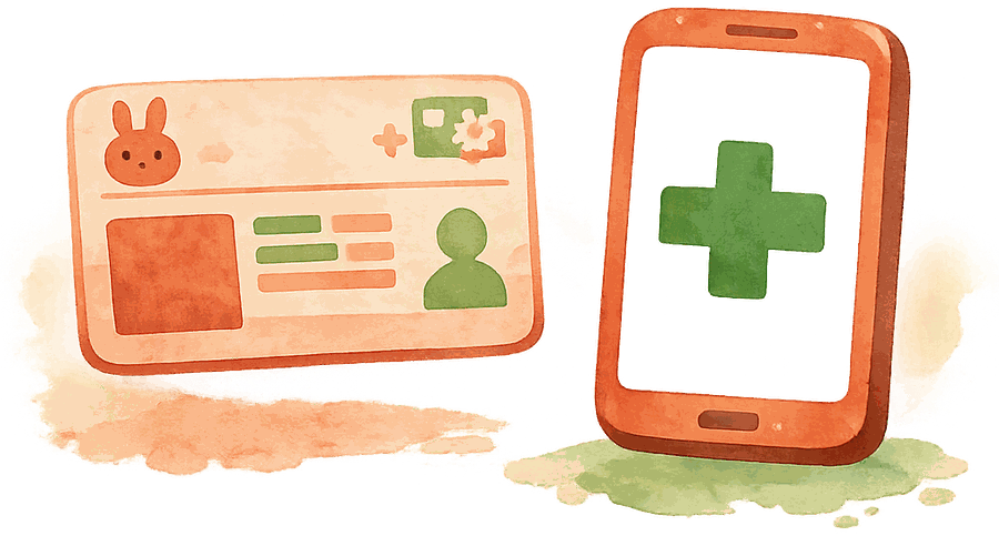 マイナンバーカードとスマホのイラスト